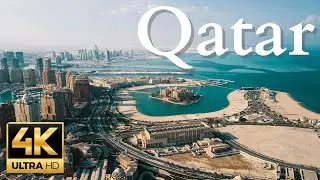 FLYING OVER QATAR - 4K Drone Film + Music for Stress Relief | Nature Relaxation Ambient