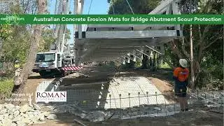 Australian Concrete Mats installed on Bridge Abutment Slope Scour Protection at Mt Tamborine QLD
