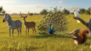 Keindahan Satwa Liar: Zebra, Rusa, Burung Merak, Kakatua & Tupai di Alam Bebas