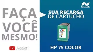 Recarga Cartucho de Tinta HP 75 - HP C4480 C4280 C5580 C5280 J5780 Color - Vídeo Aula Toner Vale