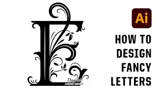 How To Design Fancy Floral Letters with Brushes in Adobe Illustrator - E