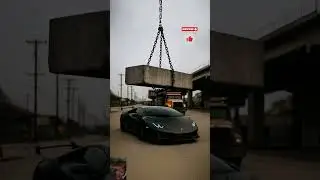Lamborghini vs. Falling Concrete Block 😱💥 | Did It Survive? #shorts