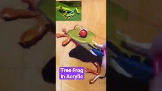 Painting a Tree Frog with Acrylic Paint #shorts
