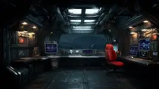 Rainy Europa Night &ndash; Deep Space Outpost | Sci-Fi Radio Chatter Ambiance for Sleep, Study, Relaxation