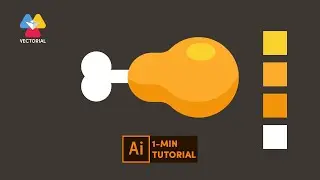 Chicken leg tutorial in Adobe Illustrator - 1 minute tutorial for beginner