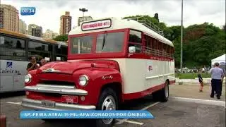 Feira atrai apaixonados por &ocirc;nibus