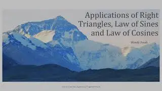 Applications using Right Triangles, the Laws of Sine and Cosine (10.2 Algebra/Trig 2e OpenStax)