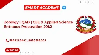 Zoology | QAD | CEE & Applied Science Entrance Preparation 2082 | Smart Academy | MEC