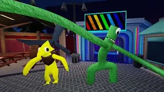 Blue, green and yellow rainbow jumpscar purple creature also attack Roblox #roblox 