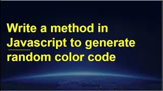 JavaScript Method to generate random color code