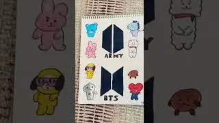 cute bt21💜💜 drawing#koya#rj#shooky#chimmy#cooky#mang#tata#bangtan#bt21