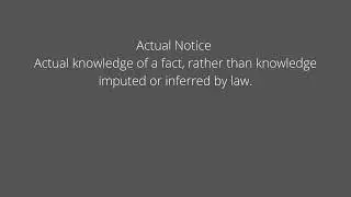 Actual Notice