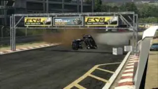 FlatOut Ultimate Carnage - 3 drivers crash