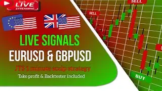 LIVE SIGNAL EURUSD & GBPUSD - 1MIN FOREX TRADING STRATEGY - TP - BACKTESTING