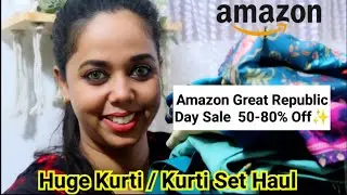 Amazon Kurti Haul ✨College, Office Wear kurtis Amazon Great Republic Day Sale || 50-80% off ||