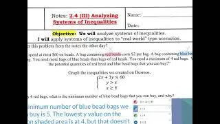 Analyzing Systems of Inequalities | Unit 1.6 (III) | Algebra 2