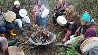 Life Is To Be Enjoyed.  Shamanic Drum Circle at The Healing Tree Centre. Cornwall. UK. Water Circle.