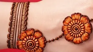 New asthetic dubai stylish flower mehndi design for beginners|back hand mehndi design|easy mehndi||