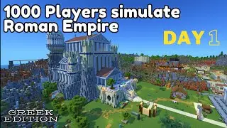 Day 1 of MarcusK's 1000 Players Simulate The Roman Empire in Minecraft