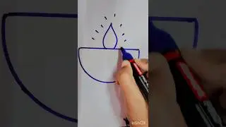 simple diya drawing for kids| easy simple diya drawing for diwali |easy drawing|#diyadrawing #shorts