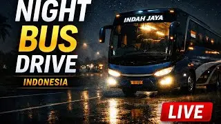 🚌 Relaxing Night Bus Drive Indonesia | Realistic Bus Simulator (LIVE)  Playing first time