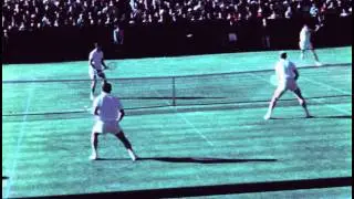 Slow Motion footage of 1965 Pro Tennis Match