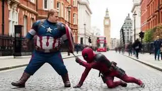 Fat Capitan America and his dog Deadpool #captainamerica #deadpool #superhero