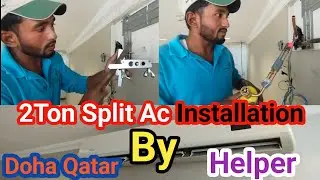 Split AC Installation By Helper#Good Split Ac Installed By New Helper#Finac Air-conditioning#Hvac1M+