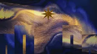 Worship Background - Christmas Series - Stardust Glitter Star Blank Gold Yellow Blue