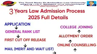 tndalu 3 Years BA LLB Admission Process 2025-2026#Application to College Joining full@GD LAW STUDIES