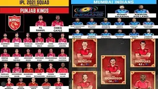 IPL 2021 : KXIP Squad 2021 || Punjab Kings Squad For IPL 2021 ||  IPL 2021 MI squad 2021