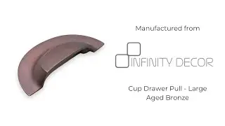 INFINITY DECOR - Slim Cup Handle Large Aged Bronze | Cabinet Handle | Drawer Pull