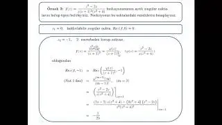 Kompleks Analiz 2 (3.1.  Rezidünün Tanımı ve Hesaplanması)