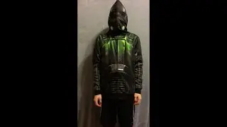 Death Trooper Hoodie - Putting On, Front View