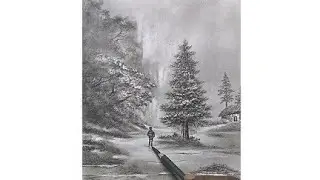 How to draw tree on the mist in the landscape