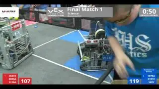 VEX Worlds 2016 - VRC HS Science - Finals 1 (2587Z 8000A 3118A) 264 vs 267 (1575A 2131E 169Y)