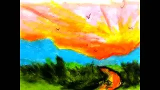 soft / oil  pastels speedpaint on emerypaper / sandpaper