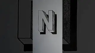 Letter N drawn in 3D step by step | #shorts