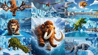 🏊&zwj;♂️❄️🔺🦕 ABC Prehistoric Low Polygon Diving Ice Age Song | Dino & Ice Age Animals | Jumpy Jungle TV