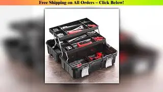 AIRAJ Three-layer Folding Toolbox 3 Stage Tools Hard Case Multi-functional Household Suitcase