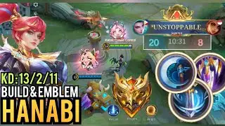 THANKS FOR BUFF HANABI MOONTON❗BEST MVP 🥶 NEW META BUILD AND EMBLEM RANK GLORY HANABI TERBARU ~ MLBB