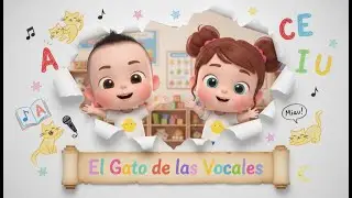 El Gato de las Vocales (A E I O U) - PARK Canciones Infantiles 🎶 | Música 3D de Animales para Niños