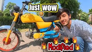 🔥New Look my Modified Honda Cd 70💖 Yellow Wrap 😍hindi