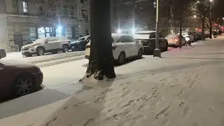 Snowy night in Harlem