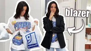 fazendo compras no brechó e procurando o blazer perfeito