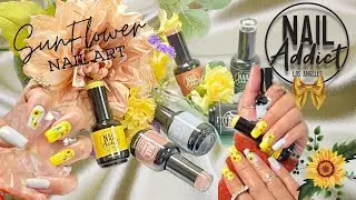 NAIL ADDICT LA COLLAB | REVIEW | APPLICATION | EASY & SIMPLE SUNFLOWER NAIL ART | Leigh OnStyle💖