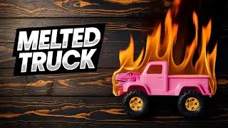 Melting a Pink Dinosaur Toy Truck 🔥