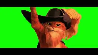 Puss in Boots seeing Death meme - Green Screen