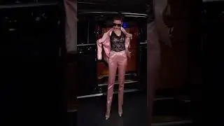 Shiny slippery smooth satin pants and top