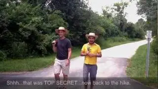 Scott & Ric 'ham-it-up' on a 10-mile hike around a Nuclear Lab!